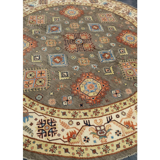 Turkish Oriental Hand Knotted Round Rug 9' x 9'1" #17102 For Sale - Image 3 of 8