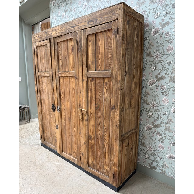 Wood Large Antique Wood Workshop Cabinet, 1950s For Sale - Image 7 of 13