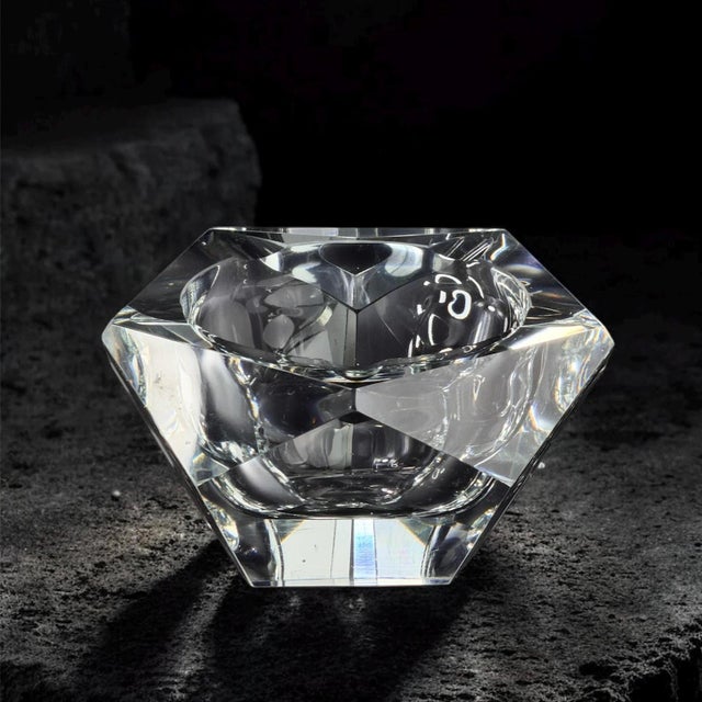 Murano Diamond Cut Sommerso Glass Ashtray, 1970s For Sale - Image 9 of 9