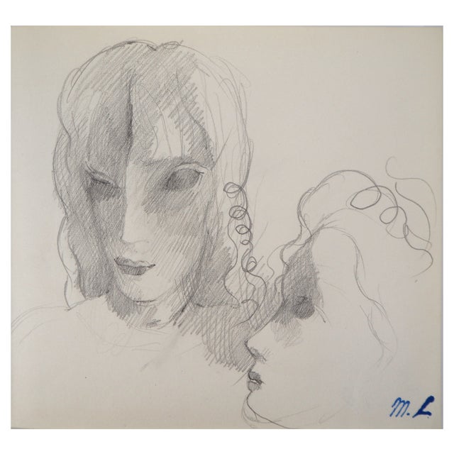 Marie Laurencin, Lovers, Original Pencil Drawing For Sale