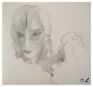 Marie Laurencin, Lovers, Original Pencil Drawing