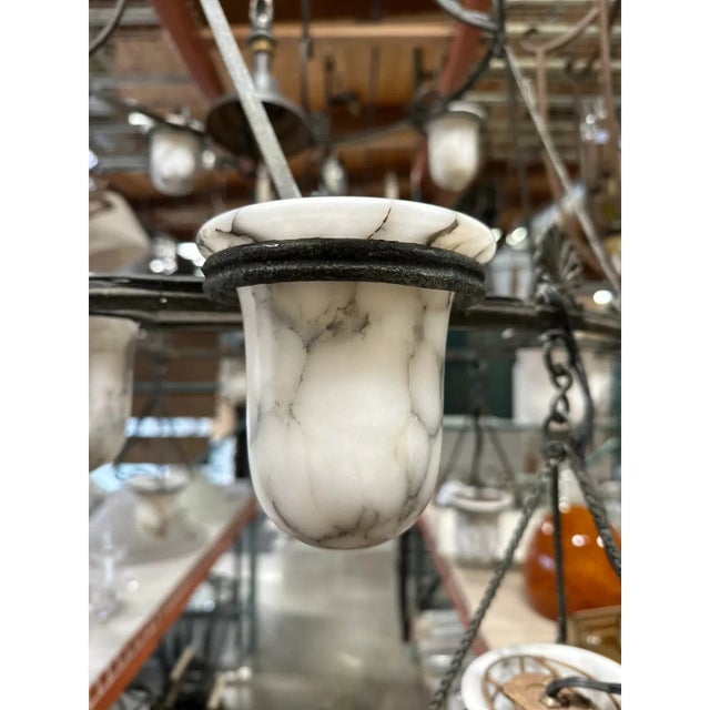 1960s 3 Tier 'Kerylos' Style Alabaster Chandelier For Sale In Los Angeles - Image 6 of 6