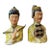 Pair of Asian 6” Chalkware Statue Busts For Sale