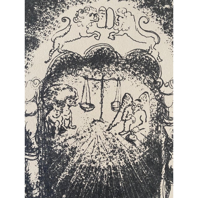 Modern Yosl Bergner, Israeli Expressionist Yosl Bergner Modernist Lithograph For Sale - Image 3 of 9