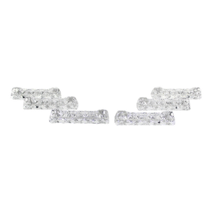 Mid 20th Century Faceted Crystal Knife Rests Art Deco Style Chopstick Holders- Set of 6