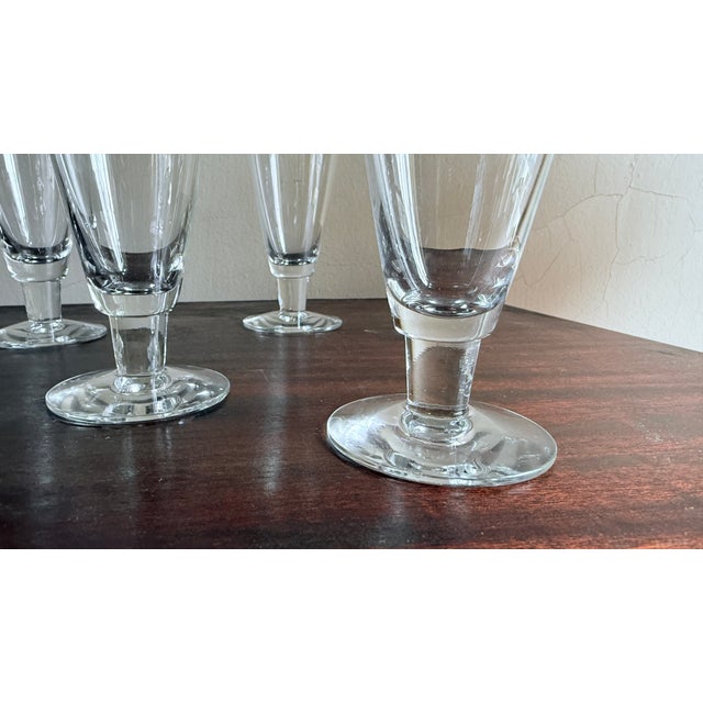 1970s Vintage, Mid-Century Modern, Mikasa Brewmaster Clear Glass Pilsner Glasses, Set of 4, 1970s For Sale - Image 5 of 11