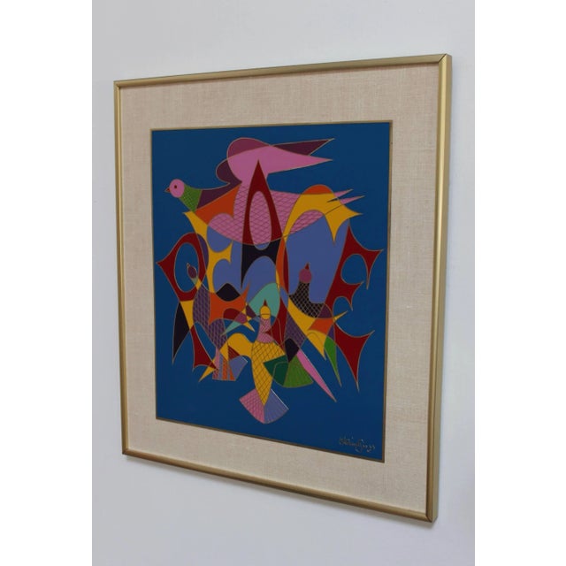 1970s Chaim Gross enamel 'Peace' pop art. Art measurements: Width 13.25, height 15.25.