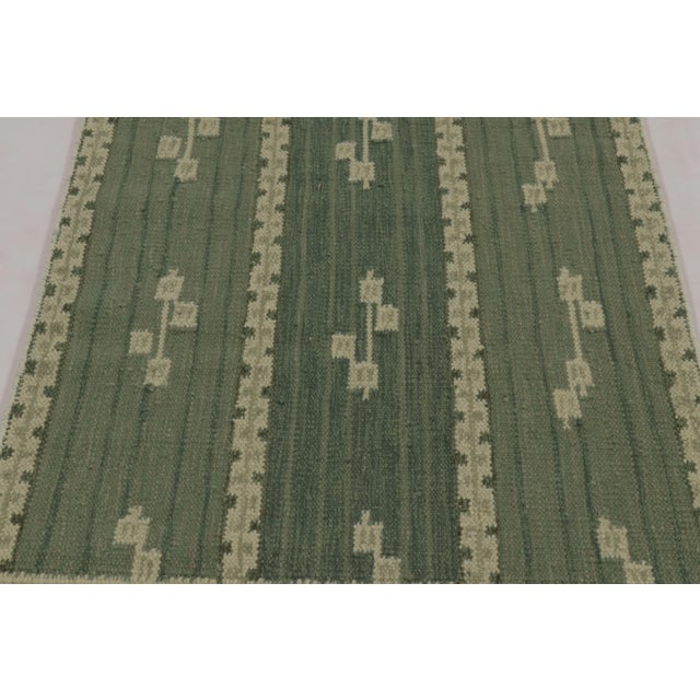 Rug & Kilim Rug & Kilim’s Scandinavian-Inspired Rug, Swedish Minimalist Geometry in Green For Sale - Image 4 of 8