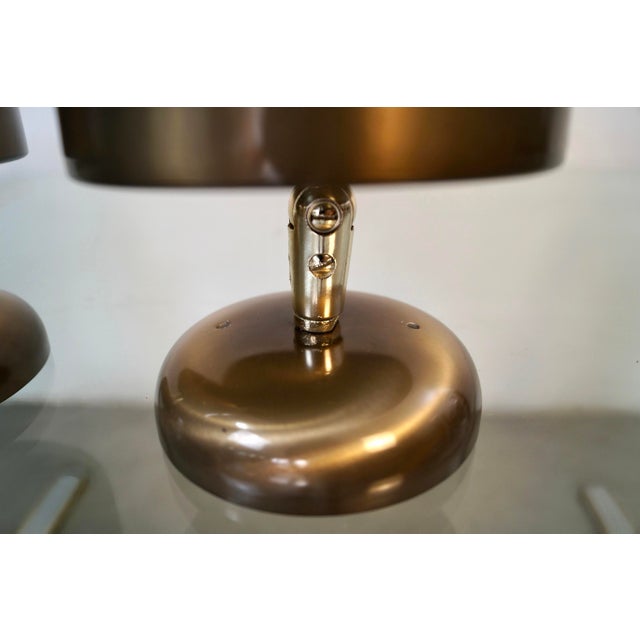 1950’s Mid-Century Modern Aluminum Brass Sconces - A Pair For Sale - Image 9 of 12