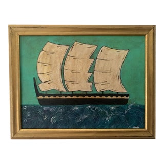 Contemporary Impressionist Style Seascape Painting on Canvas, Framed For Sale