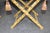1910s Pair English Folding X Benches in Damask Upholstery For Sale - Image 5 of 9