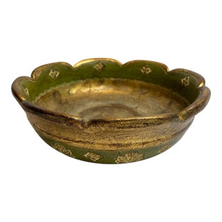 Vintage Florentine Gilt Terra Cotta Bowl For Sale