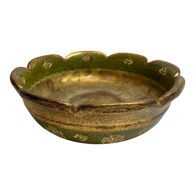 Vintage Florentine Gilt Terra Cotta Bowl For Sale