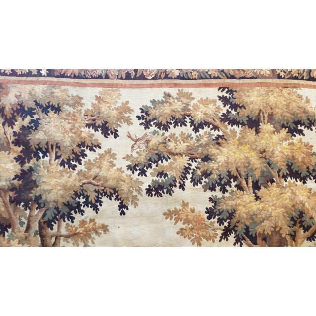 Important Antique Continental Tapestry Panel – Cranes, Birds & Landscape For Sale - Image 10 of 12