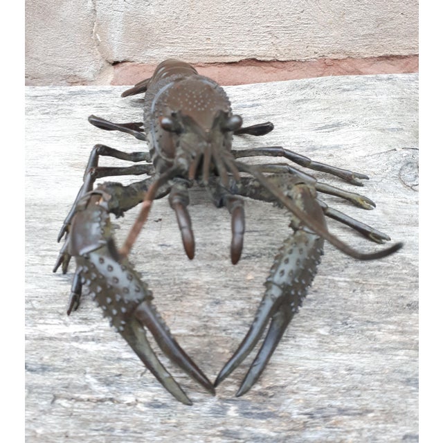 Japanese Meiji Era Artist, Jizai Okimono Sculpture of a Crayfish, 1890s, Bronze For Sale - Image 9 of 10