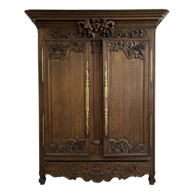 Norman Oak Wardrobe, 1850s For Sale