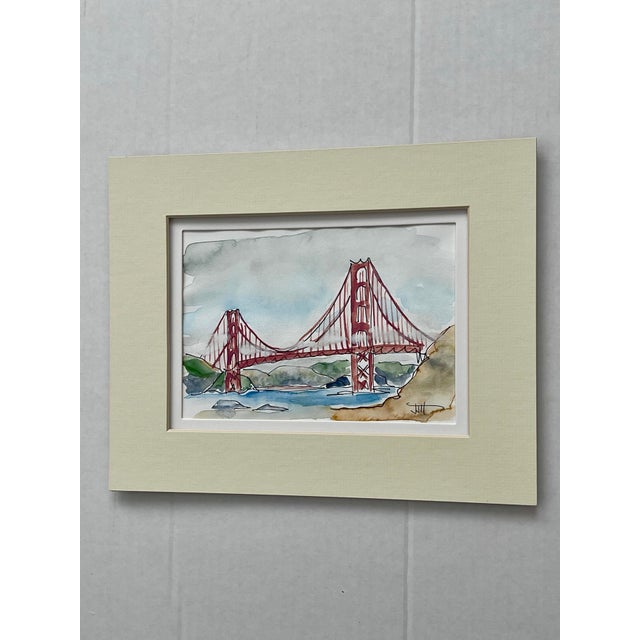 Golden Gate Contemporary Watercolor Painting For Sale In Washington DC - Image 6 of 6