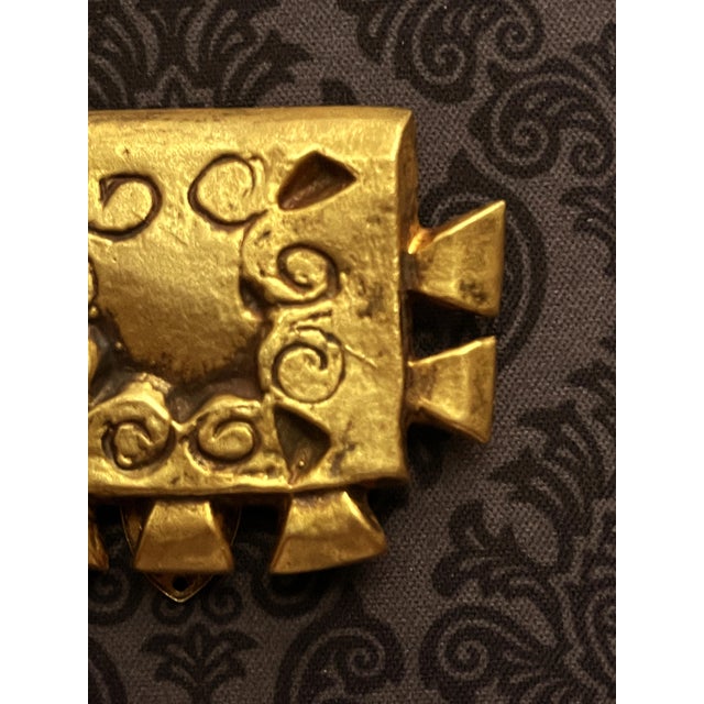 Mid-Century Modern French Bronze Buckle Brooch Line Vautrin For Sale - Image 3 of 6