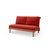 Mid-Century Modern Rishon Teak Outdoor Love Seat - Canvas Jockey Red For Sale - Image 3 of 5