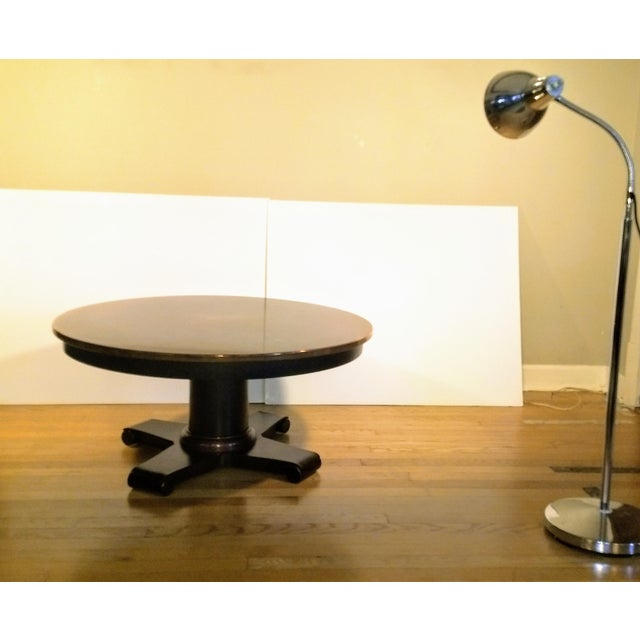 Crate & Barrel Collina Round CopperTopped Coffee Table With Black