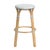 Spritely Home Accent Furniture Tobias 30 in. Seat Height Round Rattan Backless Bar Stool, White/Sky Blue Dot / Natural Rattan Frame For Sale - Image 4 of 8