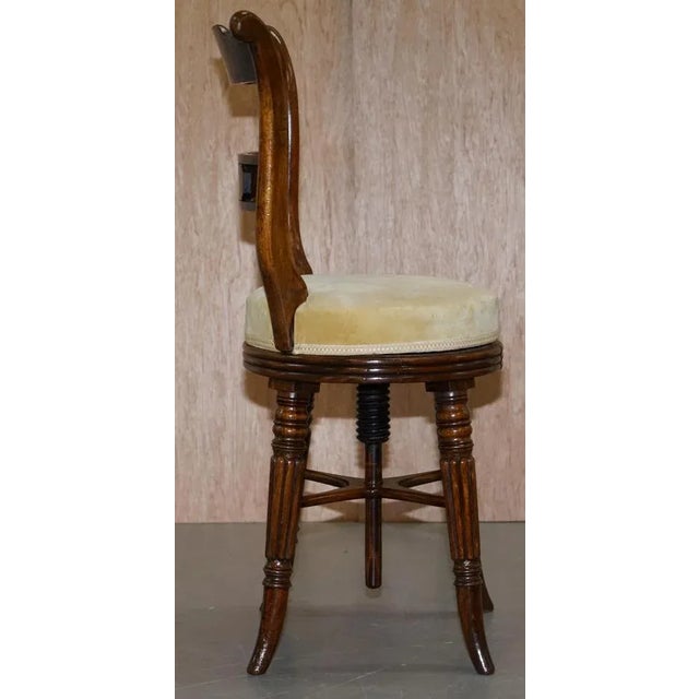Regency Hardwood Height-Adjustable Harpist's Chair from Gillows of Lancaster For Sale - Image 11 of 18