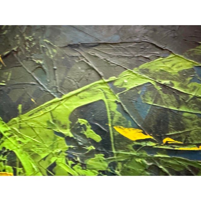 Vintage Abstract Oil on Board Painting With Heavy Impasto For Sale - Image 10 of 11