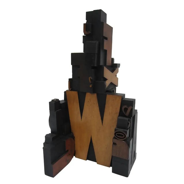 Early 20th Century Letterpress Wood Block Sculpture For Sale - Image 10 of 10