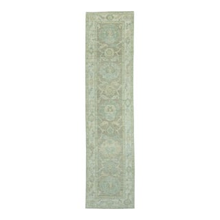 Turkish Oushak Rug 2'6" x 10'4" #19287 For Sale