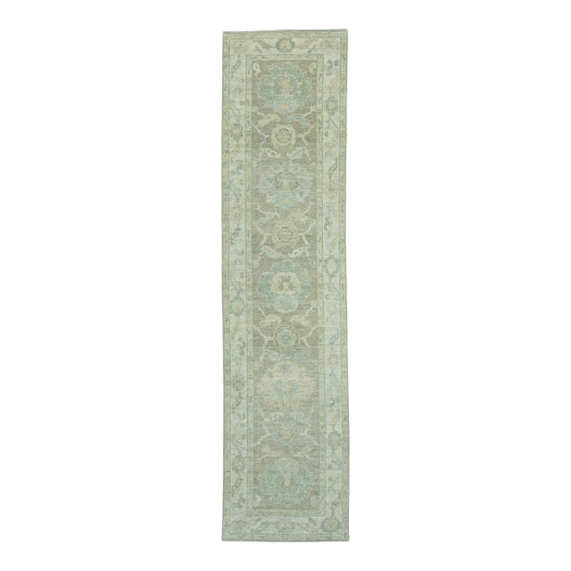 Turkish Oushak Rug 2'6" x 10'4" #19287 For Sale