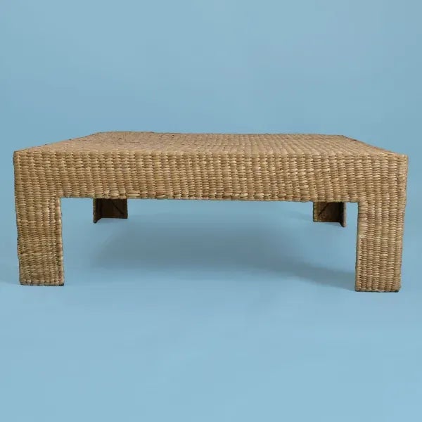 Mario Lopez Torres Woven Rattan Table. There are minor imperfections to the hand-made woven rattan. Signed Mario Lopez...