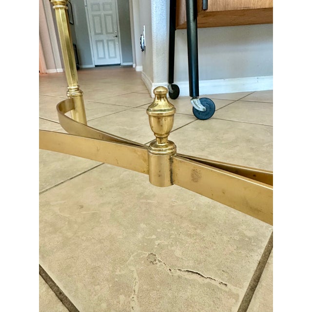Hollywood Regency Brass Oval Cocktail Coffee Table Made Italy For Sale - Image 17 of 18