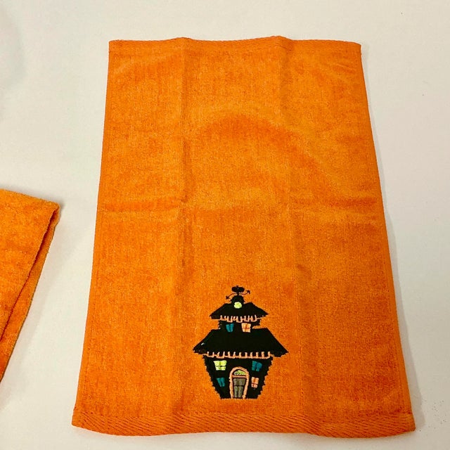 1980s Vintage Americana Boho Chic Halloween Haunted House Guest Tip Towels - A Pair. For Sale - Image 9 of 9