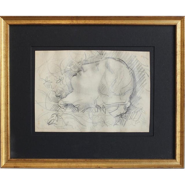 Guillaume Dulac, Portrait of a Slumbering Young Woman, 1929, Pencil on Paper For Sale - Image 11 of 11