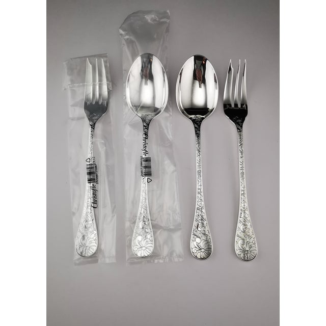 Christofle Silver-Plated Garden of Eden Cutlery Service for 12 from Christofle et Cardeilhac, Set of 100 For Sale - Image 15 of 18