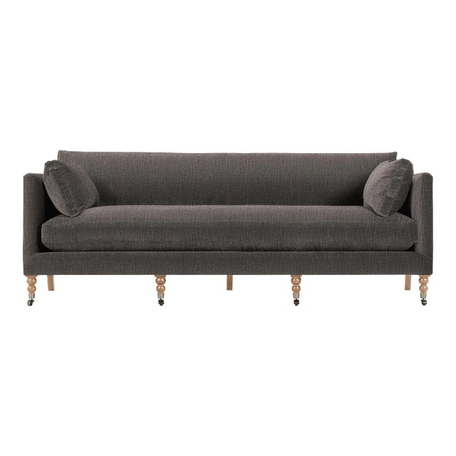 Greta Sofa in Fawn Linen For Sale