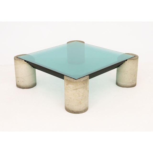 Modernist Graduated Glass Top and Concrete Coffee Table For Sale - Image 12 of 12