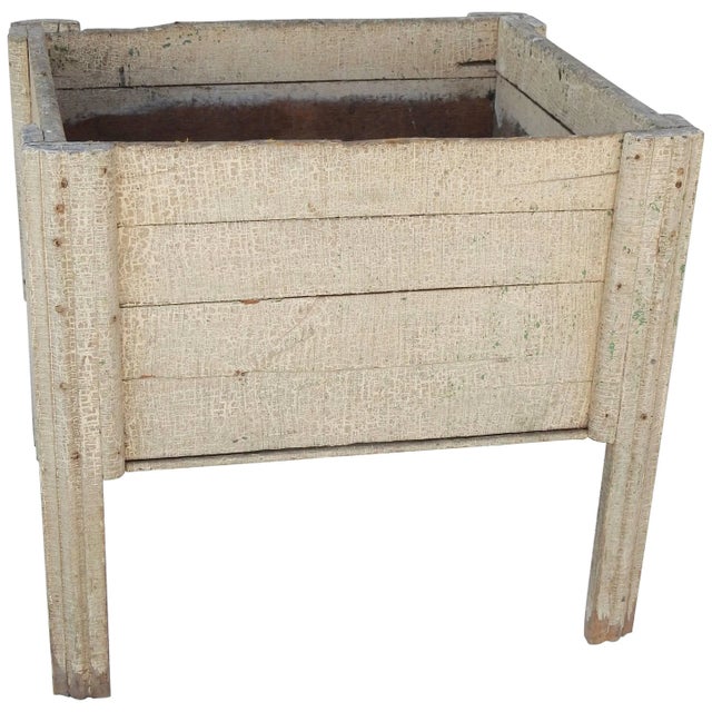 Primitive Painted Wood Firewood Box For Sale - Image 13 of 13