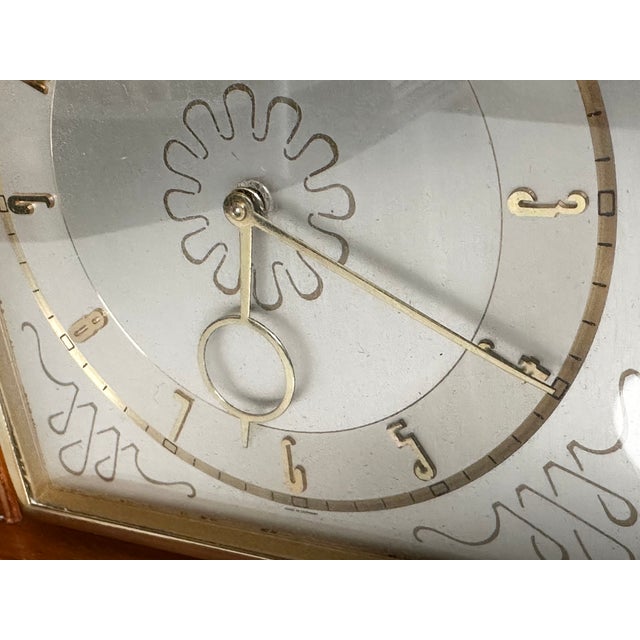 Table Clock with 8-Day Movement in Walnut and Burl Wood from Kienzle, Germany, 1950s For Sale - Image 4 of 13