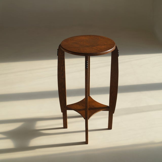 Dutch Art Deco Amsterdam School Pedestal Table, 1920s For Sale - Image 14 of 18