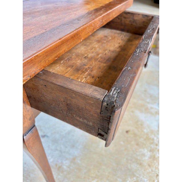19th Century French Louis XV Walnut One Drawer Side Table For Sale - Image 10 of 12