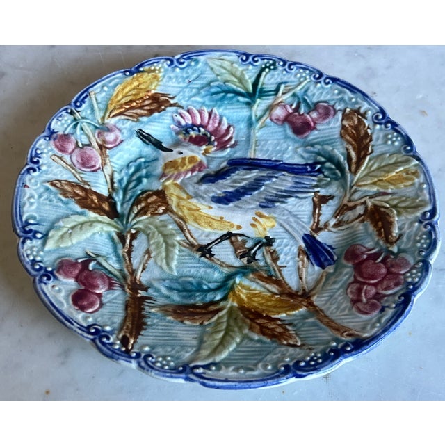 Wasmuel Majolica Plate, Belgium, 1890's For Sale - Image 9 of 13