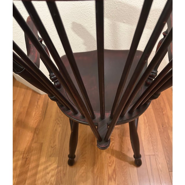 Wood Antique Ladies Armed Windsor Fiddle Back Chair, Mahogany. For Sale - Image 7 of 12