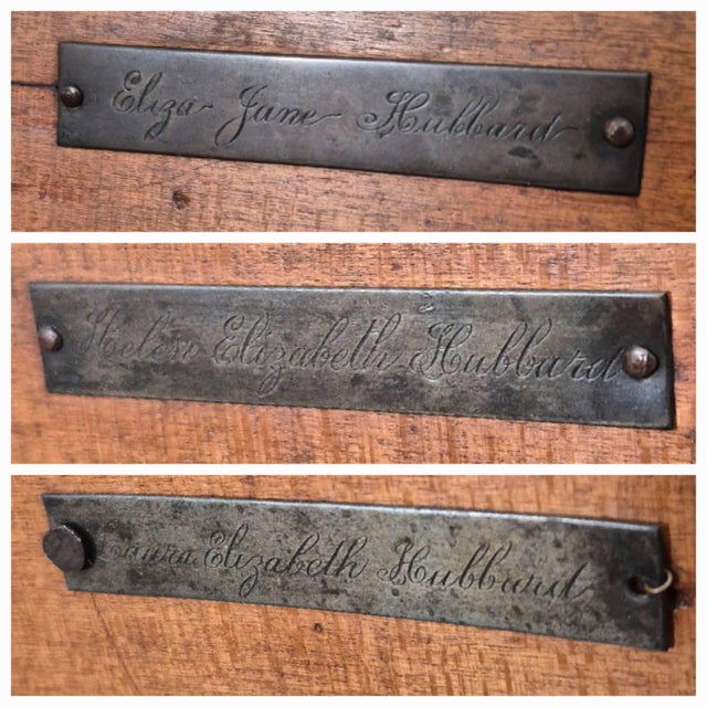 Farmhouse Late 19th Century Antique Hubbard Childrens Wood Ladder-Back Rush Seat Rocking Chair Rocker For Sale - Image 3 of 11