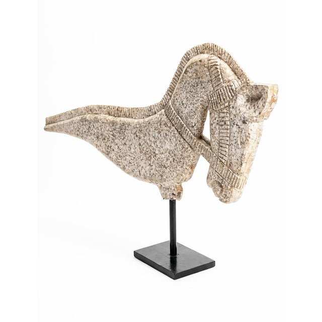 1980s Large 45" Hand-Carved Monumental Architectural Horse Bust on Gallery Stand For Sale In New York - Image 6 of 6