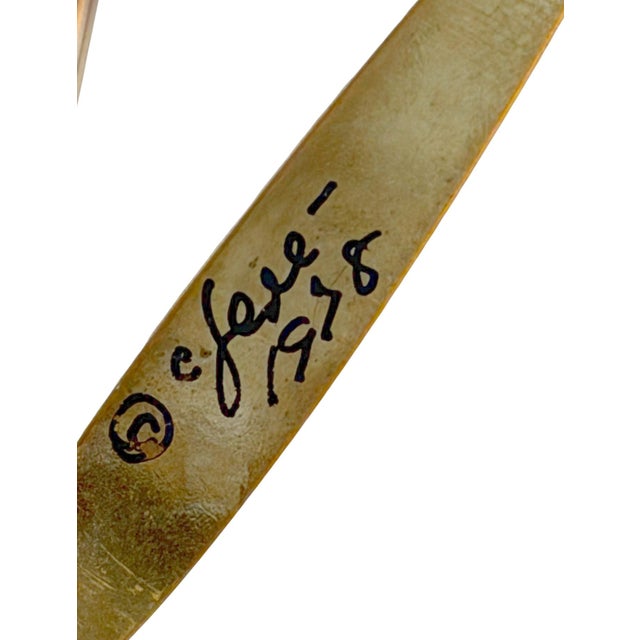 Brass 1978 Curtis Jere Branches and Berries Brass Wall Sculpture For Sale - Image 8 of 8