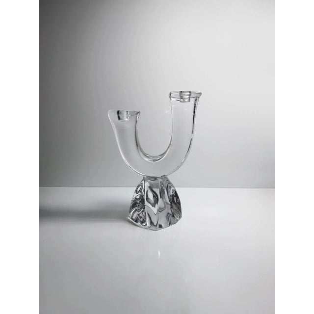 Vintage Crystal Glass Candleholder by Jean Daum for Daum, France, 1960s For Sale - Image 9 of 9