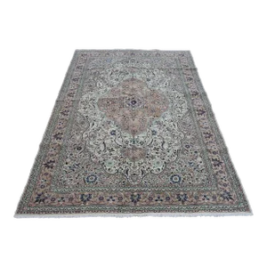 1950s Persian Large Luxury Beige Natural Wool Rug