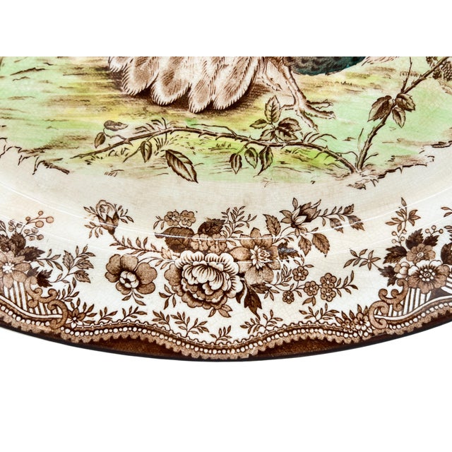 Vintage Clarice Cliff Royal Staffordshire Turkey Platter With Brown Transferware – English Country, Traditional For Sale - Image 12 of 12