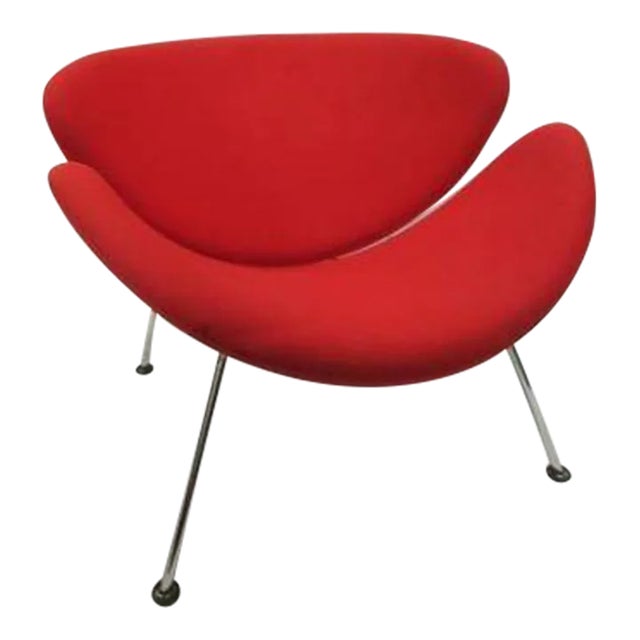 Red Orange Slice Lounge Chair by Pierre Paulin for Artifort For Sale